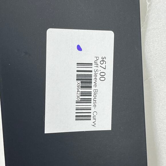 NWT Fate Curve Puff Sleeve White Button Down Blouse Ruffle Long Sleeve Shirt - Picture 4 of 8